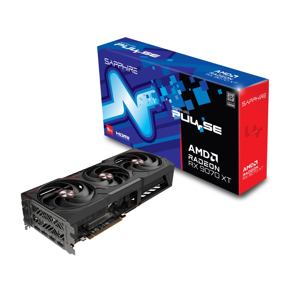 Sapphire Graphic Card Pulse RX 9070 16GB DDR6 XT Triple Fan view 7